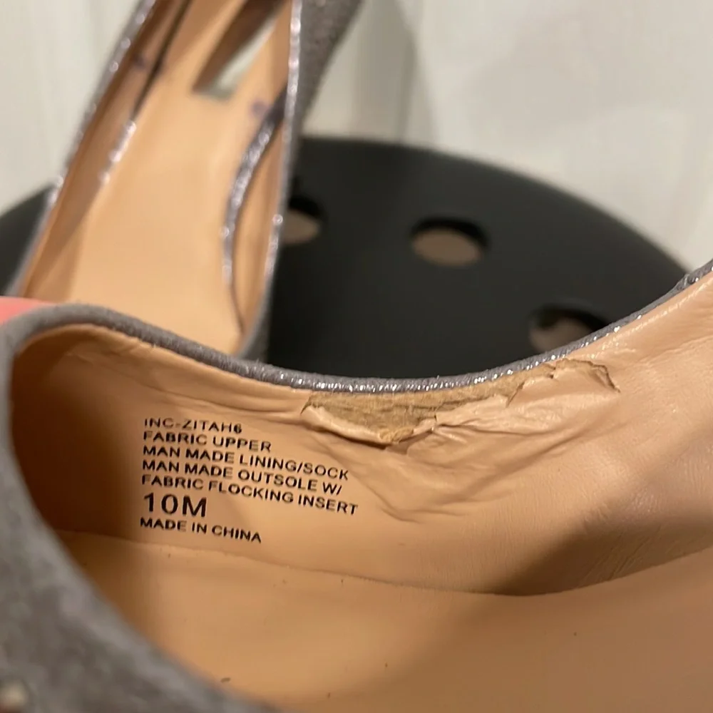 INC International Concepts Sparkling Silver Rhinestone Pointed Toe Heels